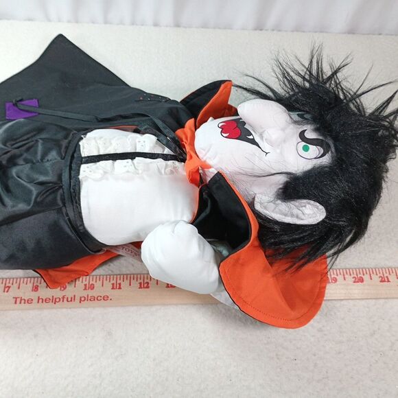 Vtg 1992 TL Toys Dracula Doll 21" Plush Nylon Vampire Count Halloween Decor - Picture 10 of 16